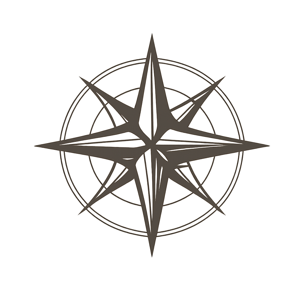 Antik kompass i mörkbrun färg